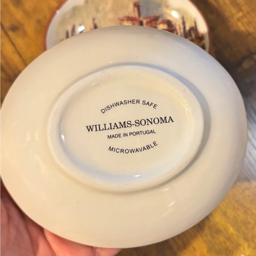 Williams Sonoma Ceramic Plates with Scenic Art (set of 2)